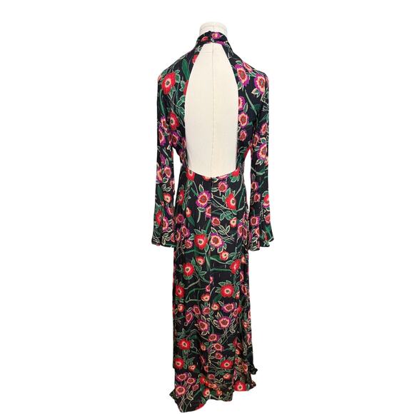 $470 NEW Misa Kora Floral Long Sleeve Maxi Dress Black Sz S - Picture 5 of 8